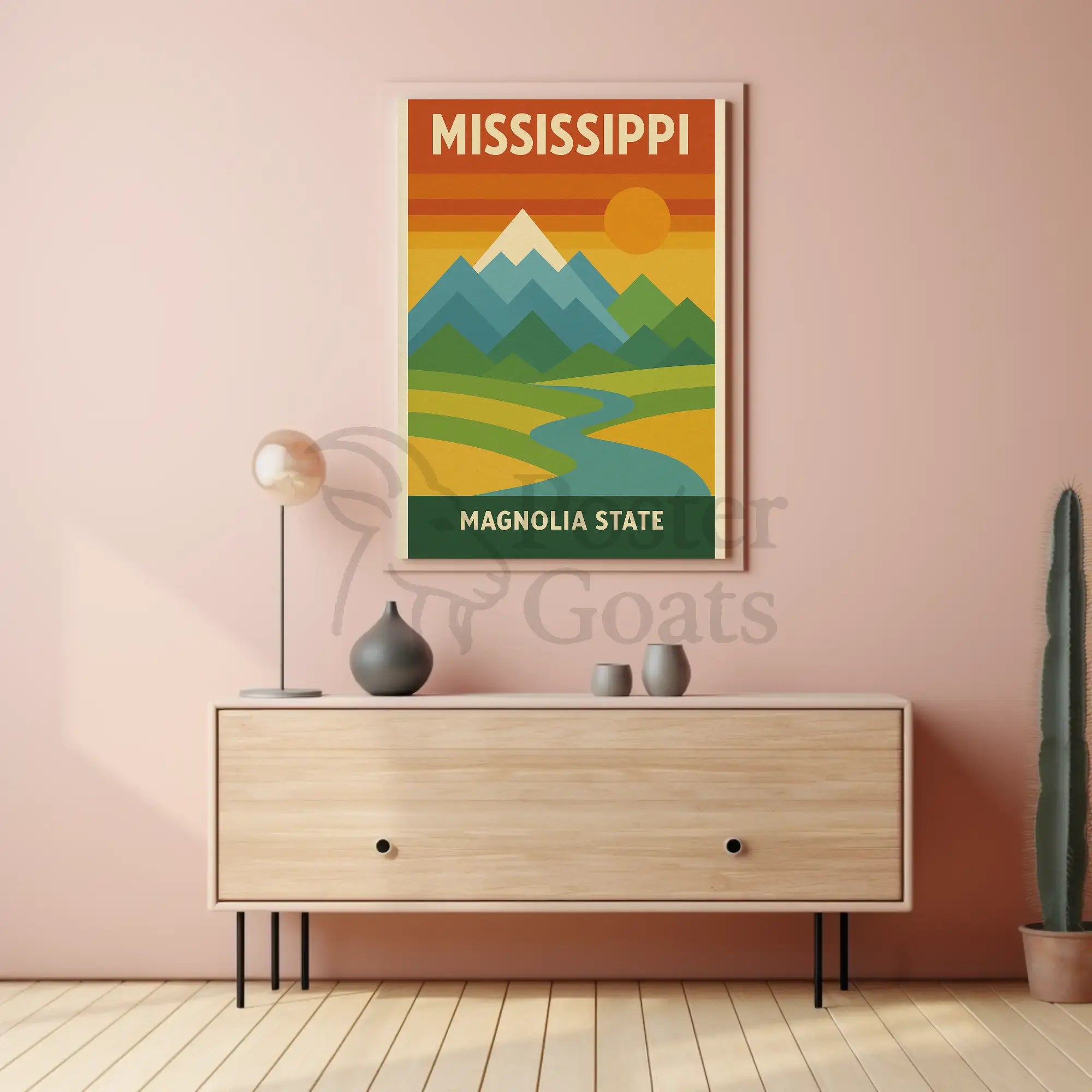 Mississippi Magnolia State Vintage Travel Poster PosterGoat