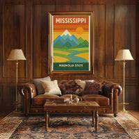 Mississippi Magnolia State Vintage Travel Poster PosterGoat