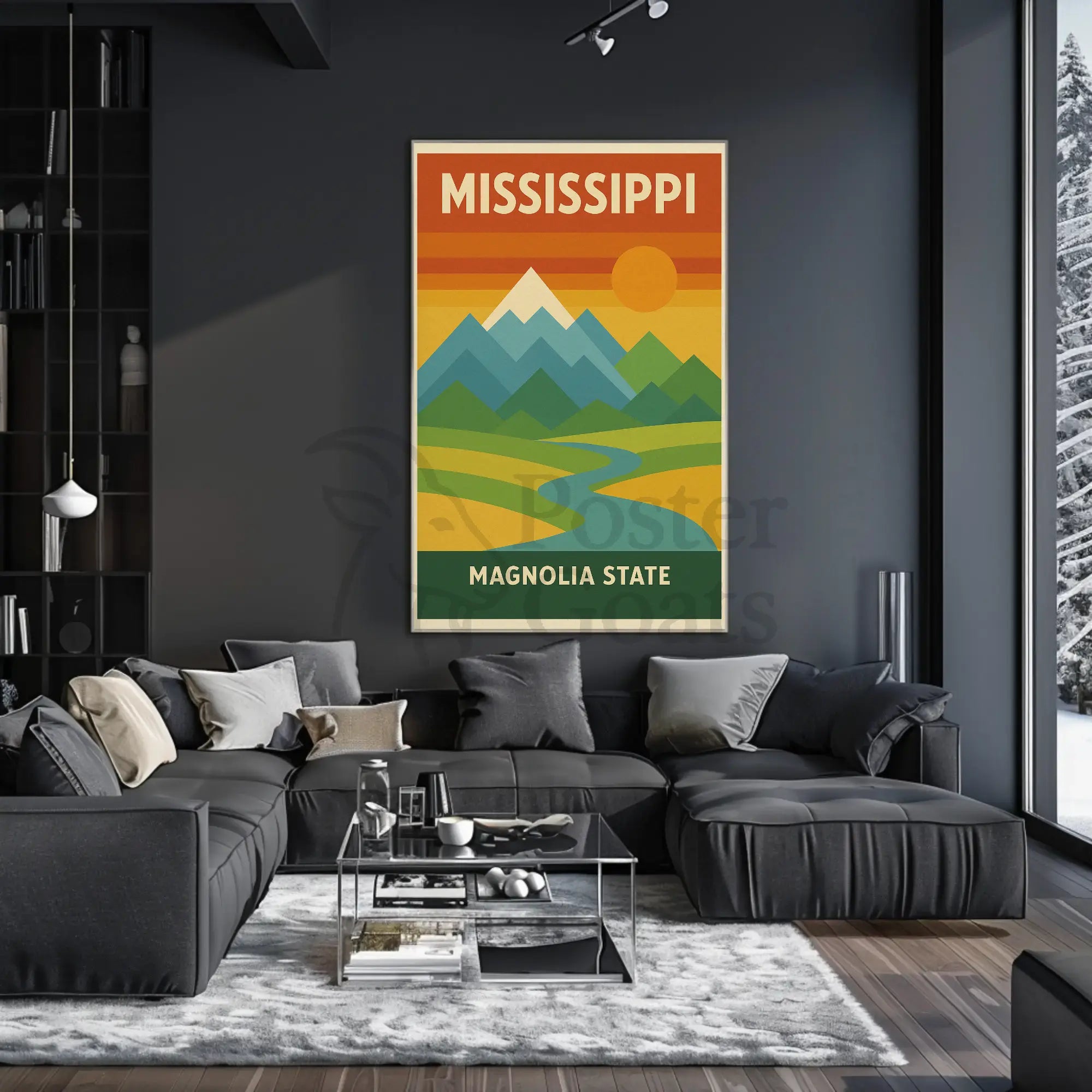 Mississippi Magnolia State Vintage Travel Poster PosterGoat