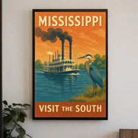 Mississippi River Adventure Vintage Travel Poster PosterGoat