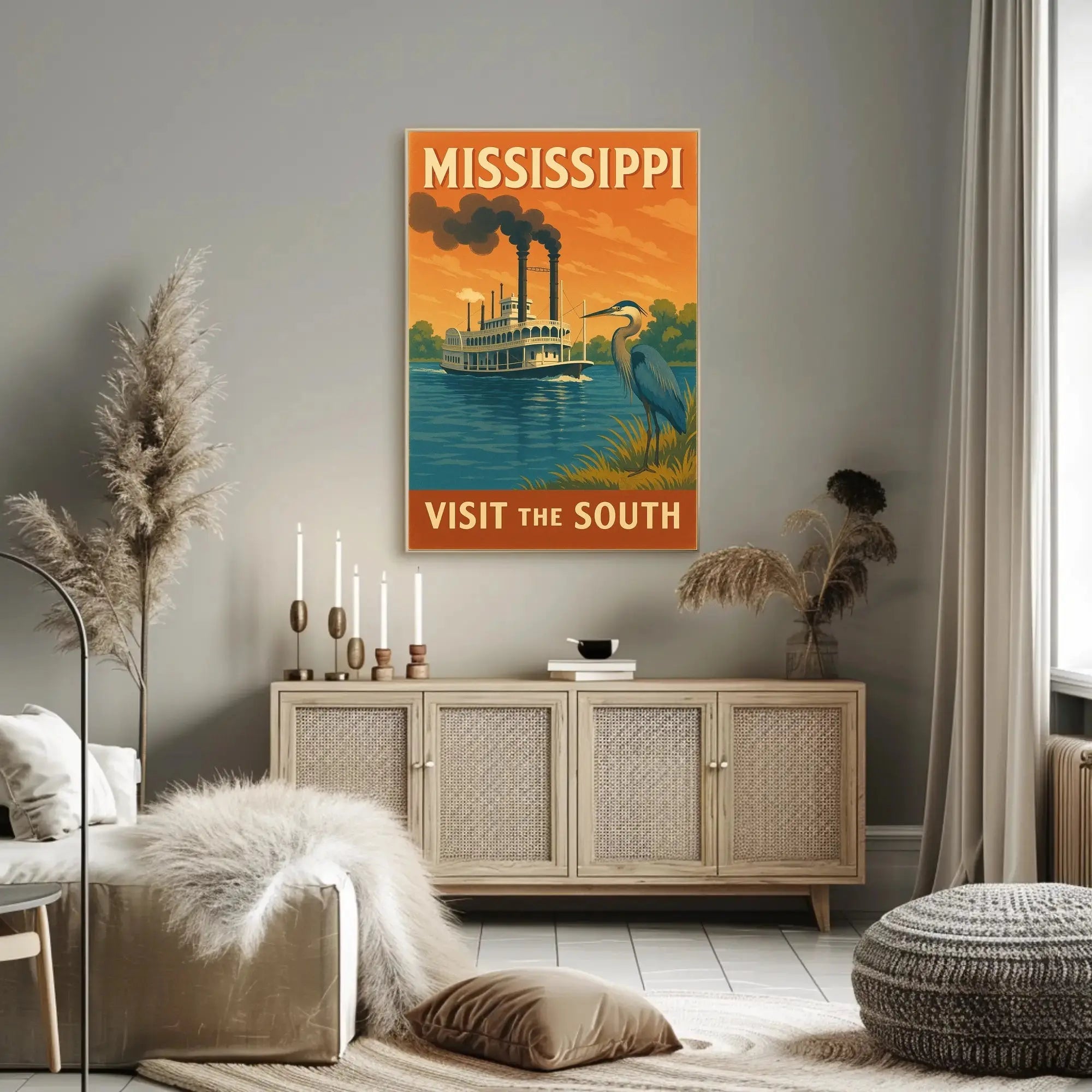Mississippi River Adventure Vintage Travel Poster PosterGoat