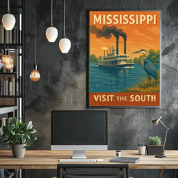 Mississippi River Adventure Vintage Travel Poster PosterGoat