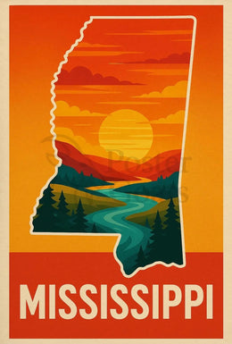 Mississippi Scenic Adventure Vintage Travel Poster PosterGoat