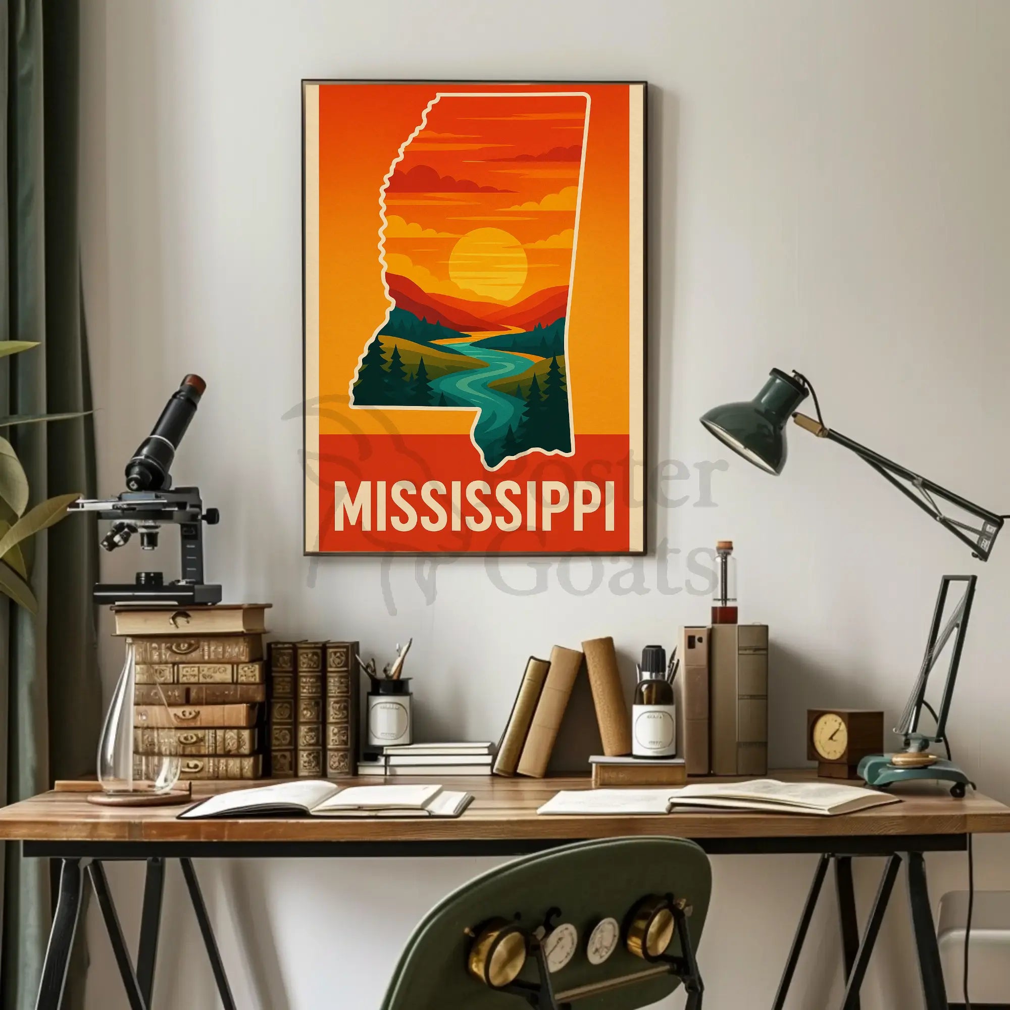 Mississippi Scenic Adventure Vintage Travel Poster PosterGoat