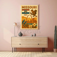 Missouri 1821 Gateway Arch Vintage Cultural Heritage Poster PosterGoat
