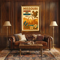 Missouri 1821 Gateway Arch Vintage Cultural Heritage Poster PosterGoat