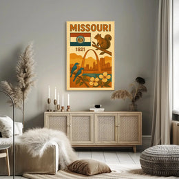 Missouri 1821 Gateway Arch Vintage Cultural Heritage Poster PosterGoat