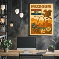 Missouri 1821 Gateway Arch Vintage Cultural Heritage Poster PosterGoat