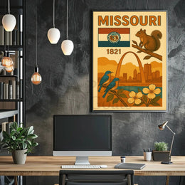 Missouri 1821 Gateway Arch Vintage Cultural Heritage Poster PosterGoat
