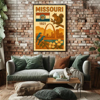 Missouri 1821 Gateway Arch Vintage Cultural Heritage Poster PosterGoat