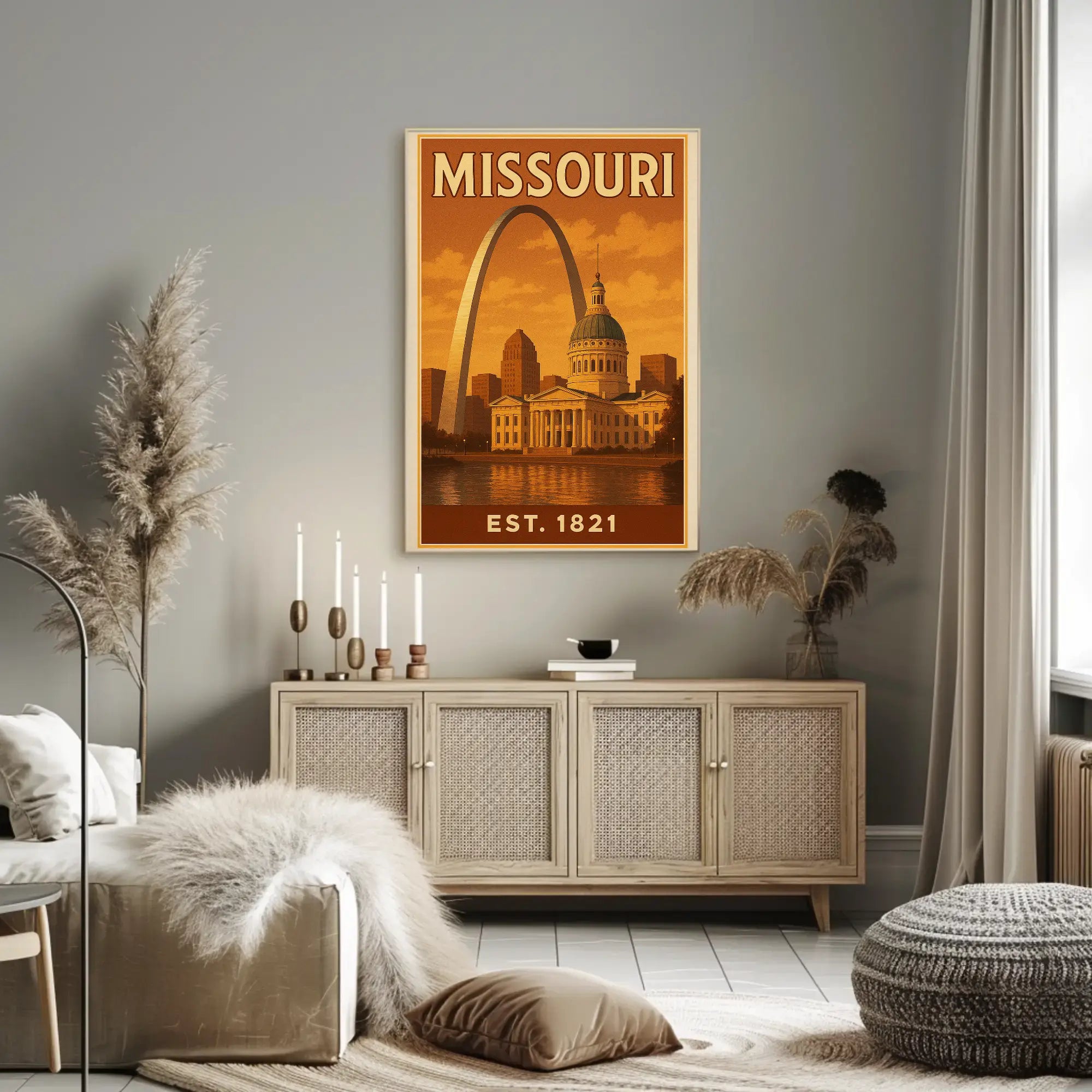 Missouri Gateway Arch Retro Travel Poster PosterGoat