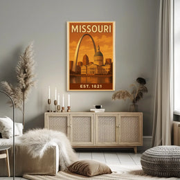 Missouri Gateway Arch Retro Travel Poster PosterGoat