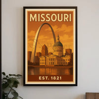 Missouri Gateway Arch Retro Travel Poster PosterGoat