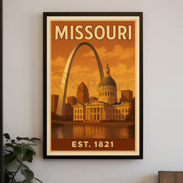 Missouri Gateway Arch Retro Travel Poster PosterGoat