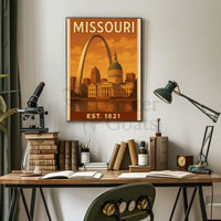 Missouri Gateway Arch Retro Travel Poster PosterGoat