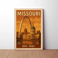 Missouri Gateway Arch Retro Travel Poster PosterGoat