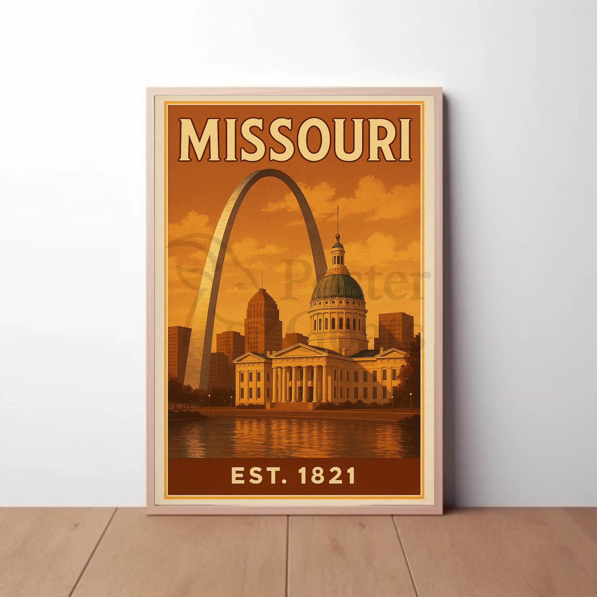 Missouri Gateway Arch Retro Travel Poster PosterGoat