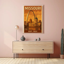 Missouri Gateway Arch Retro Travel Poster PosterGoat