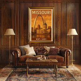 Missouri Gateway Arch Retro Travel Poster PosterGoat