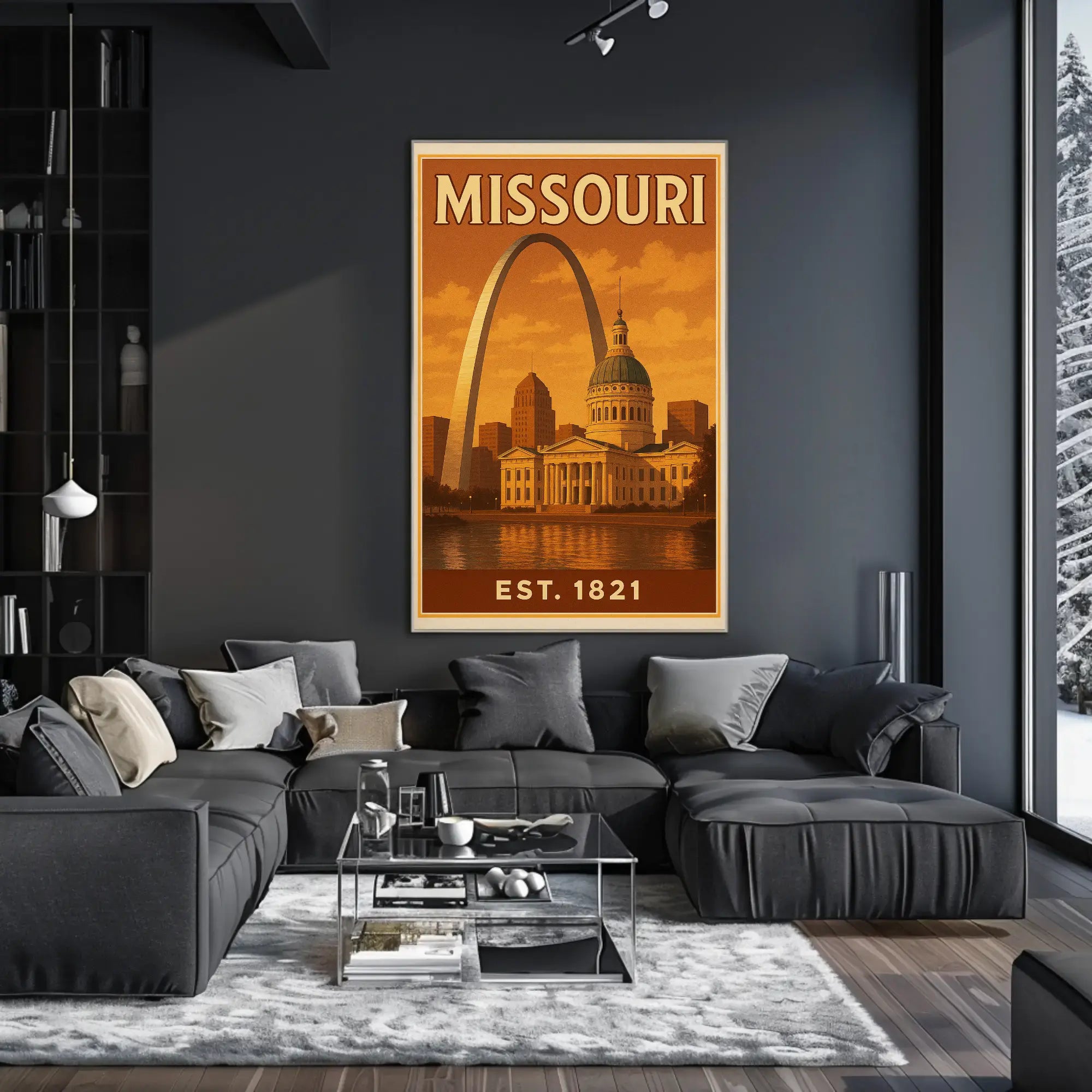 Missouri Gateway Arch Retro Travel Poster PosterGoat