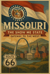 Missouri Vintage Travel Poster: Nostalgic Gateway To The West PosterGoat