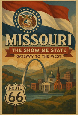 Missouri Vintage Travel Poster: Nostalgic Gateway To The West PosterGoat