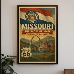 Missouri Vintage Travel Poster: Nostalgic Gateway To The West PosterGoat