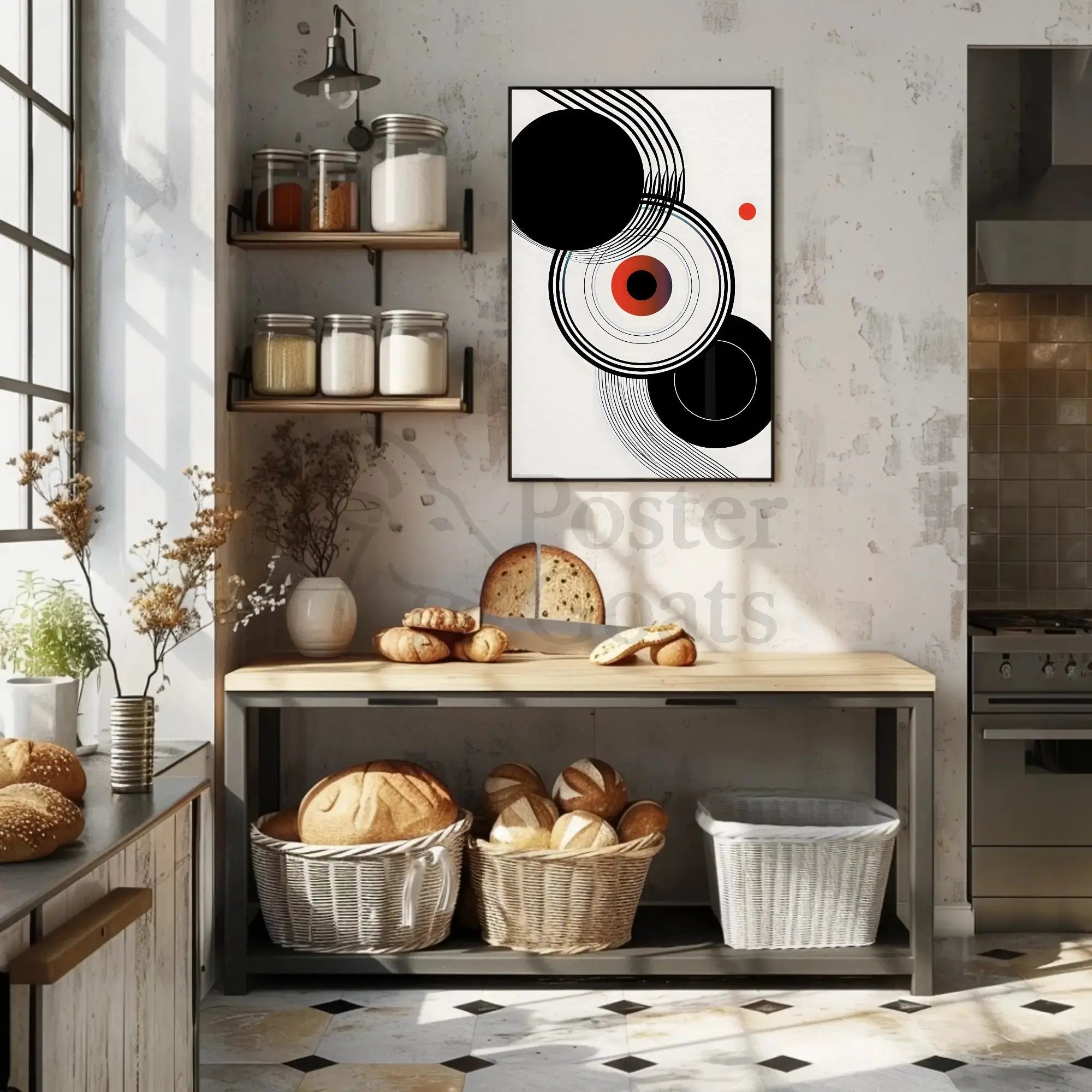 Modern Abstract Art Inspired by Bauhaus Movement Poster PosterGoat