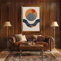 Modern Abstract Design with Circles and Lines Poster PosterGoat