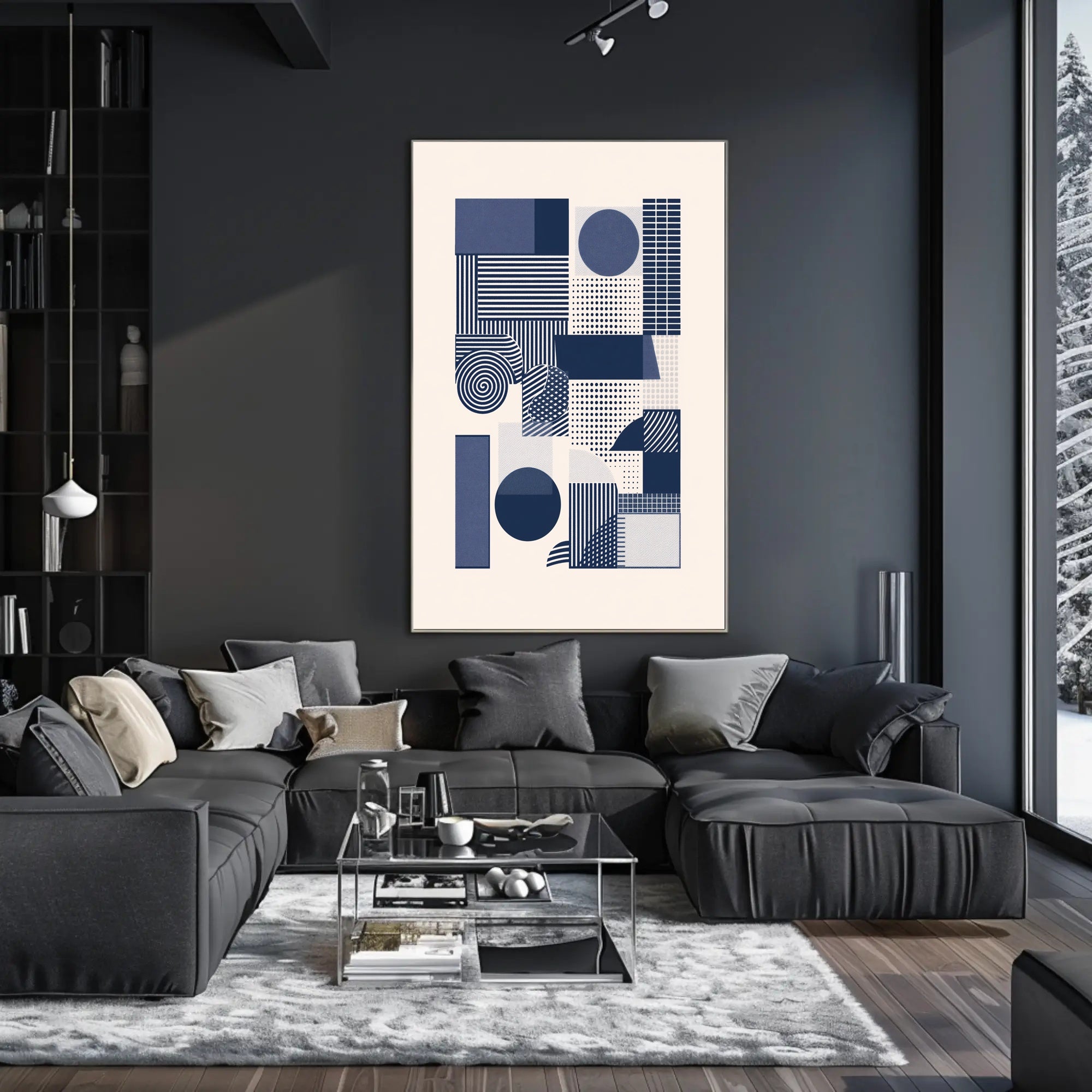 Modern Abstract Geometric Design in Artistic Poster PosterGoat
