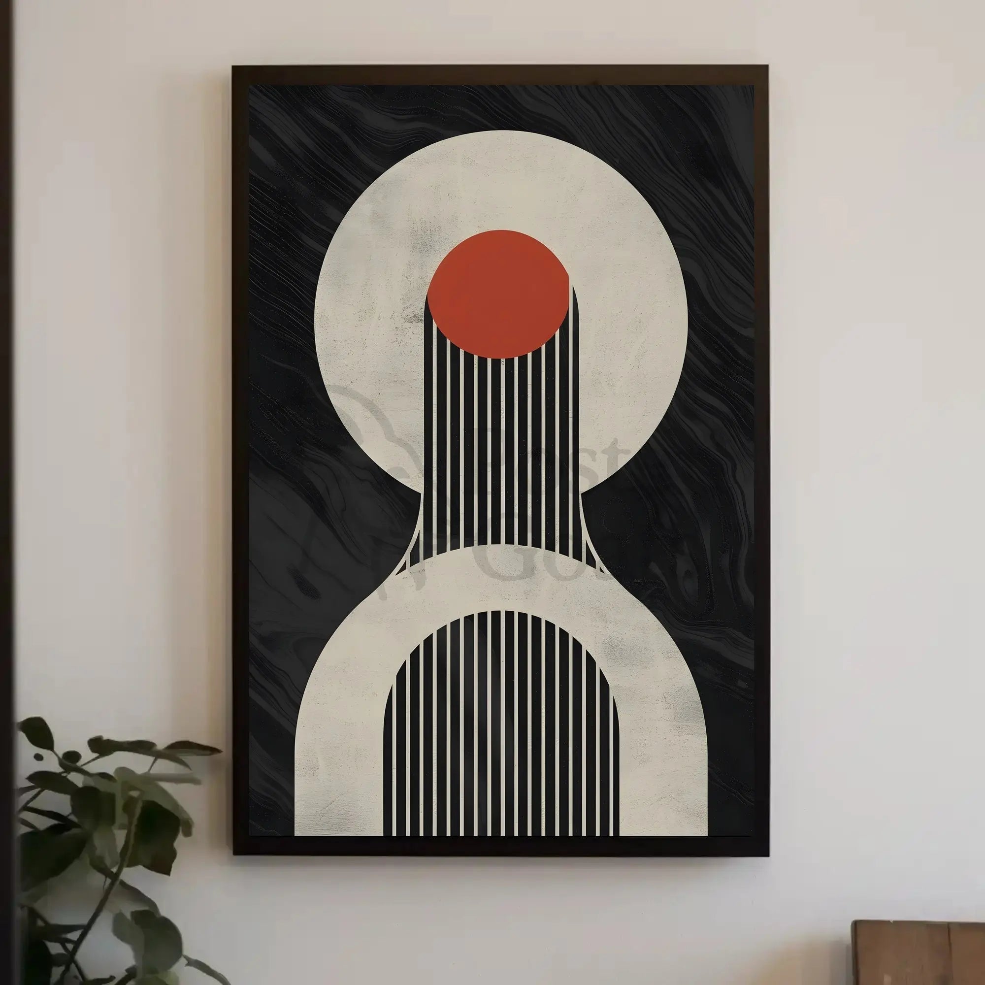 Modern Abstract Guitar-Themed Artistic Poster PosterGoat
