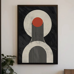 Modern Abstract Guitar-Themed Artistic Poster PosterGoat