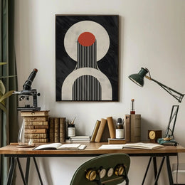 Modern Abstract Guitar-Themed Artistic Poster PosterGoat