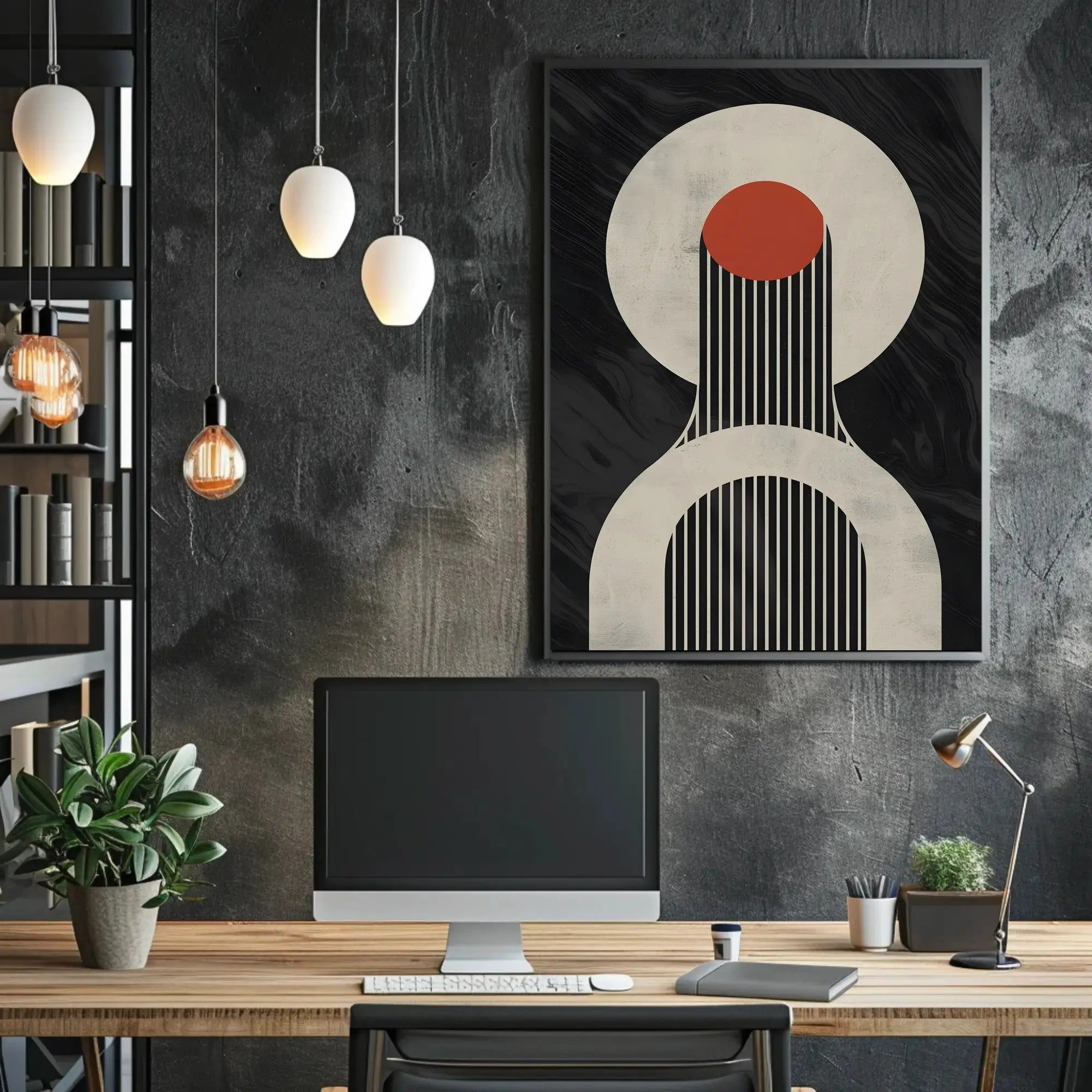 Modern Abstract Guitar-Themed Artistic Poster PosterGoat