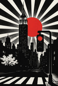 Modern Art Deco Urban Cityscape Poster PosterGoat