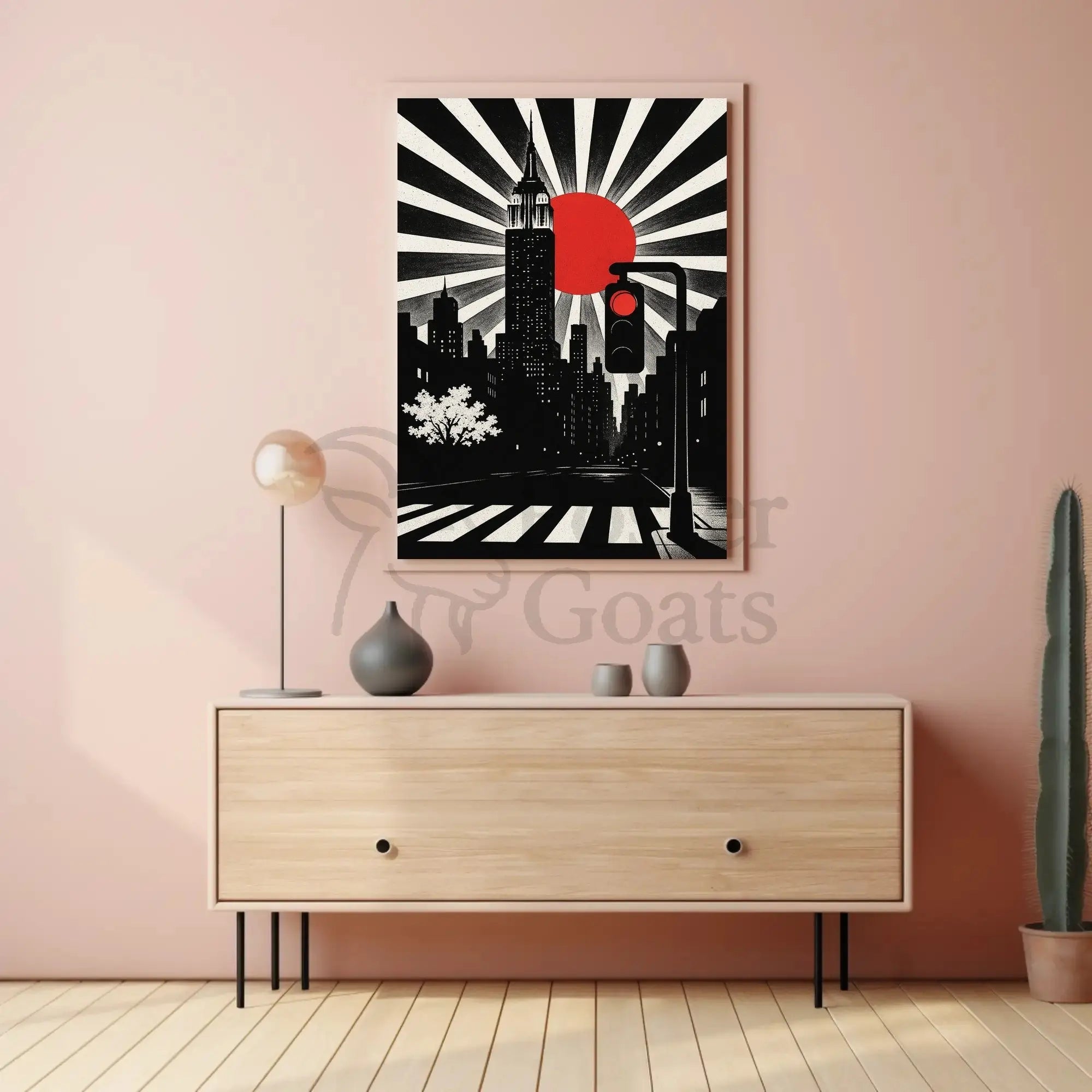 Modern Art Deco Urban Cityscape Poster PosterGoat