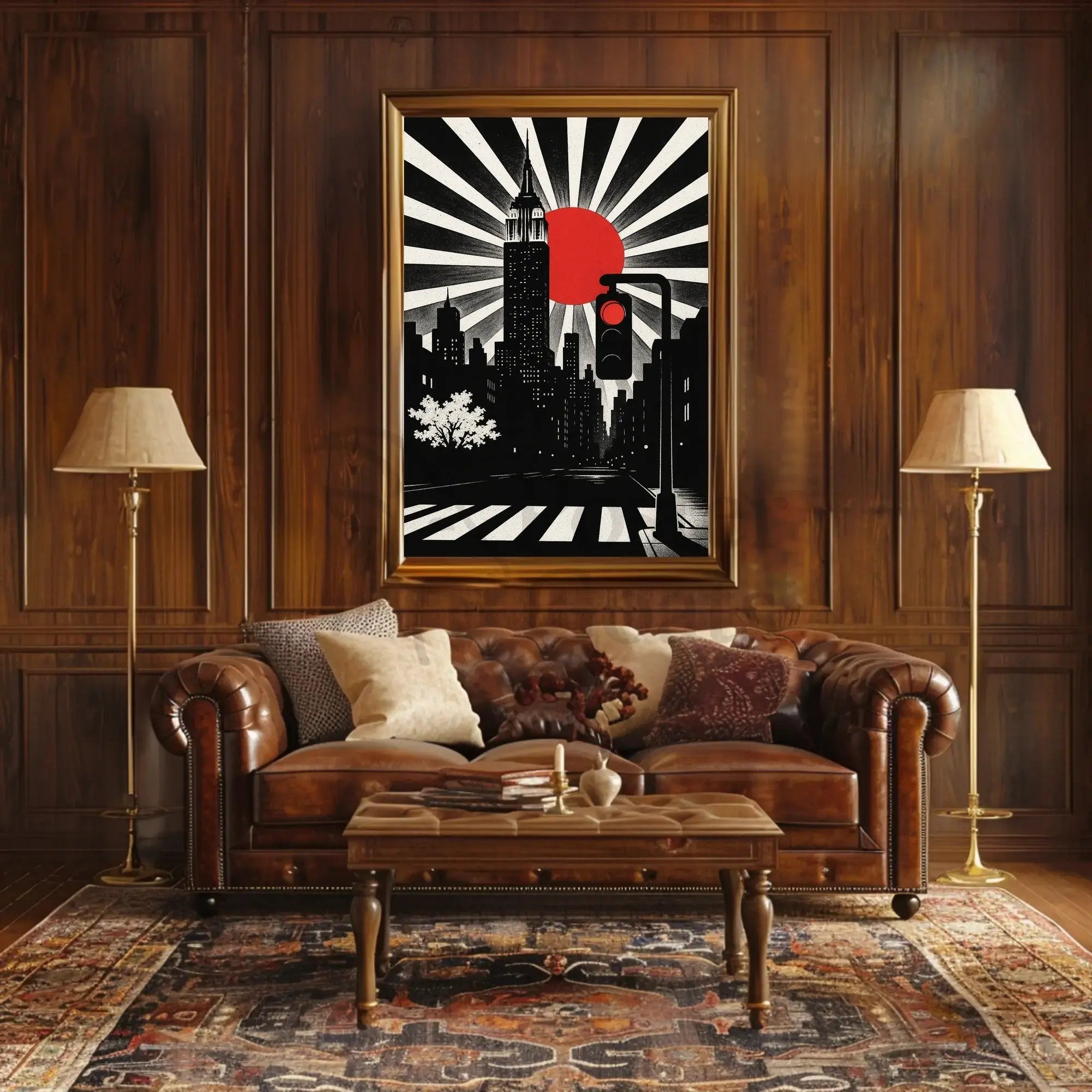Modern Art Deco Urban Cityscape Poster PosterGoat