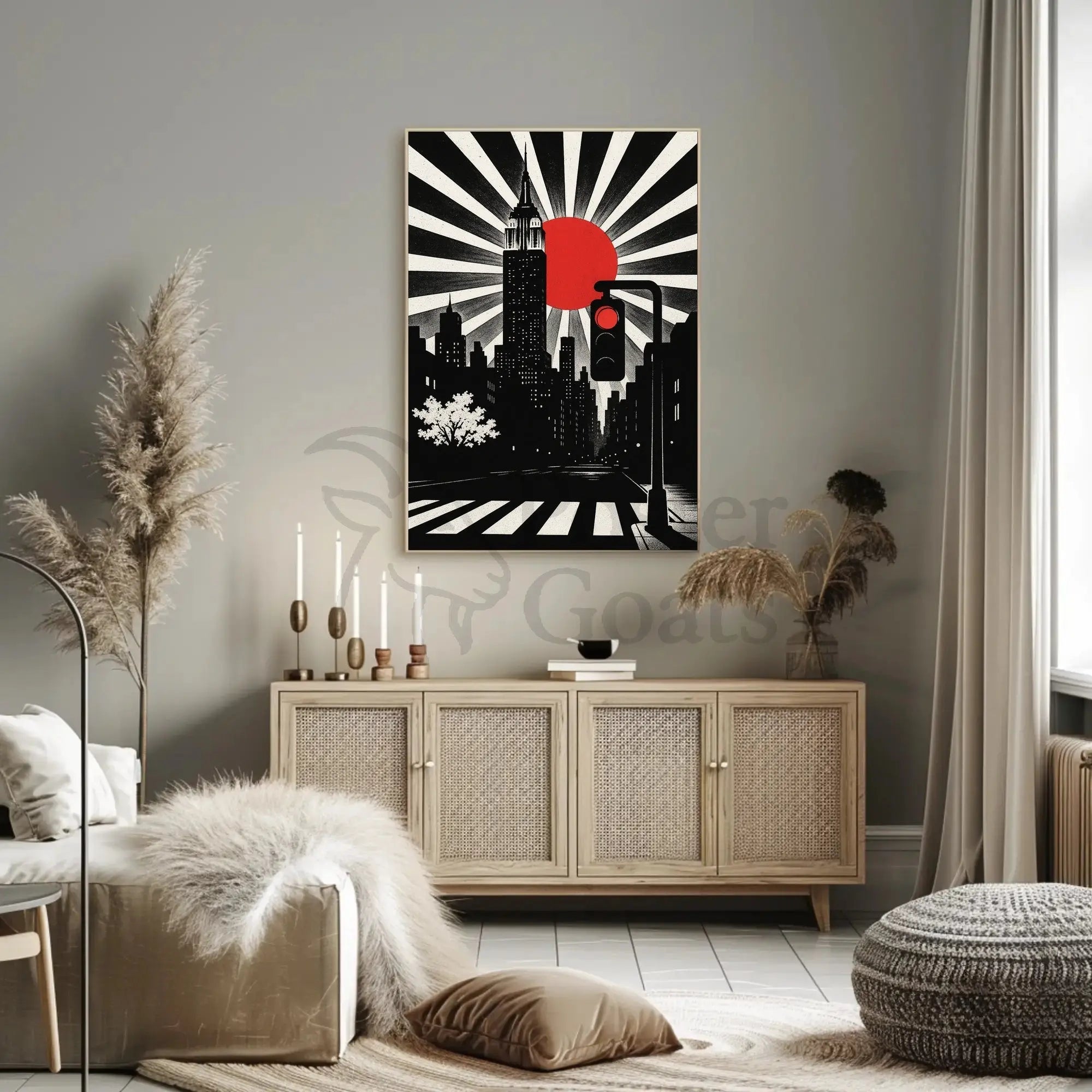 Modern Art Deco Urban Cityscape Poster PosterGoat