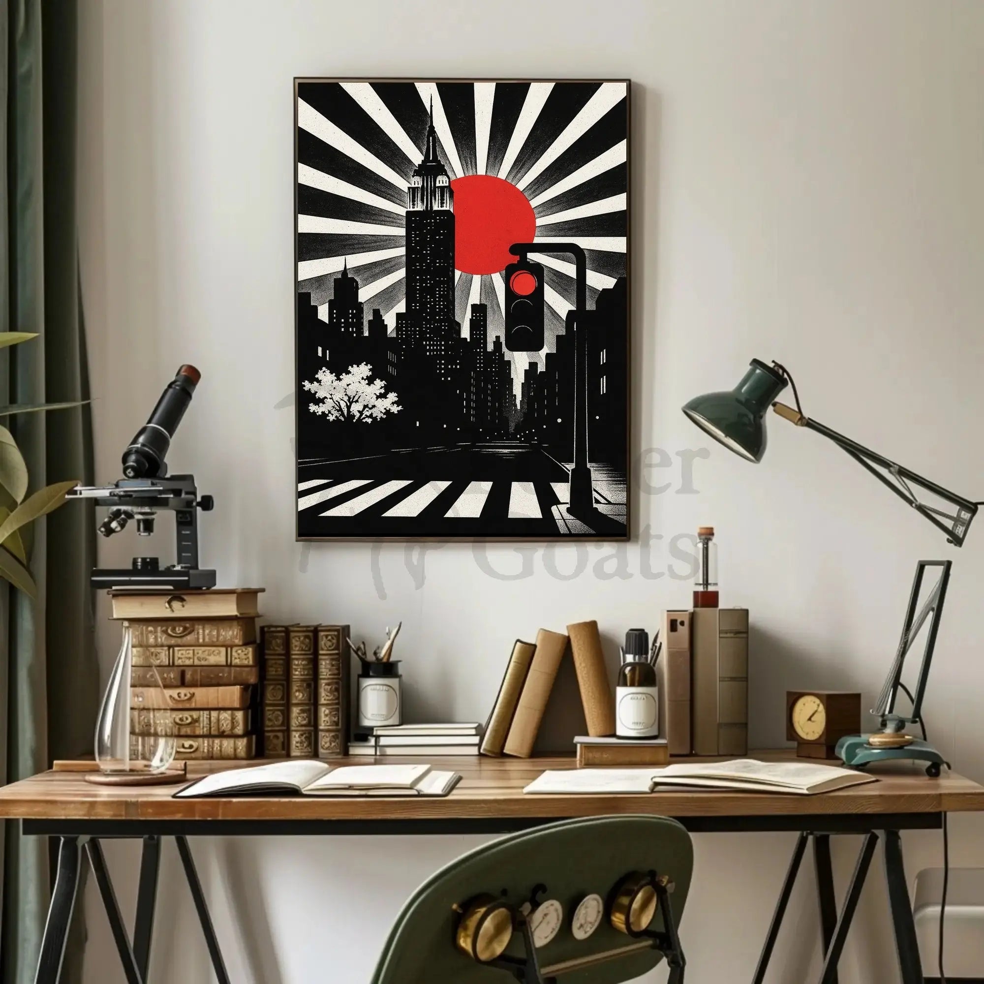 Modern Art Deco Urban Cityscape Poster PosterGoat