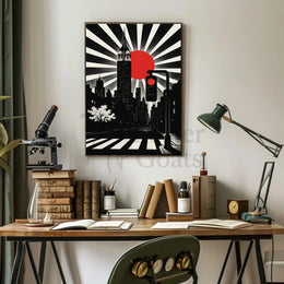 Modern Art Deco Urban Cityscape Poster PosterGoat