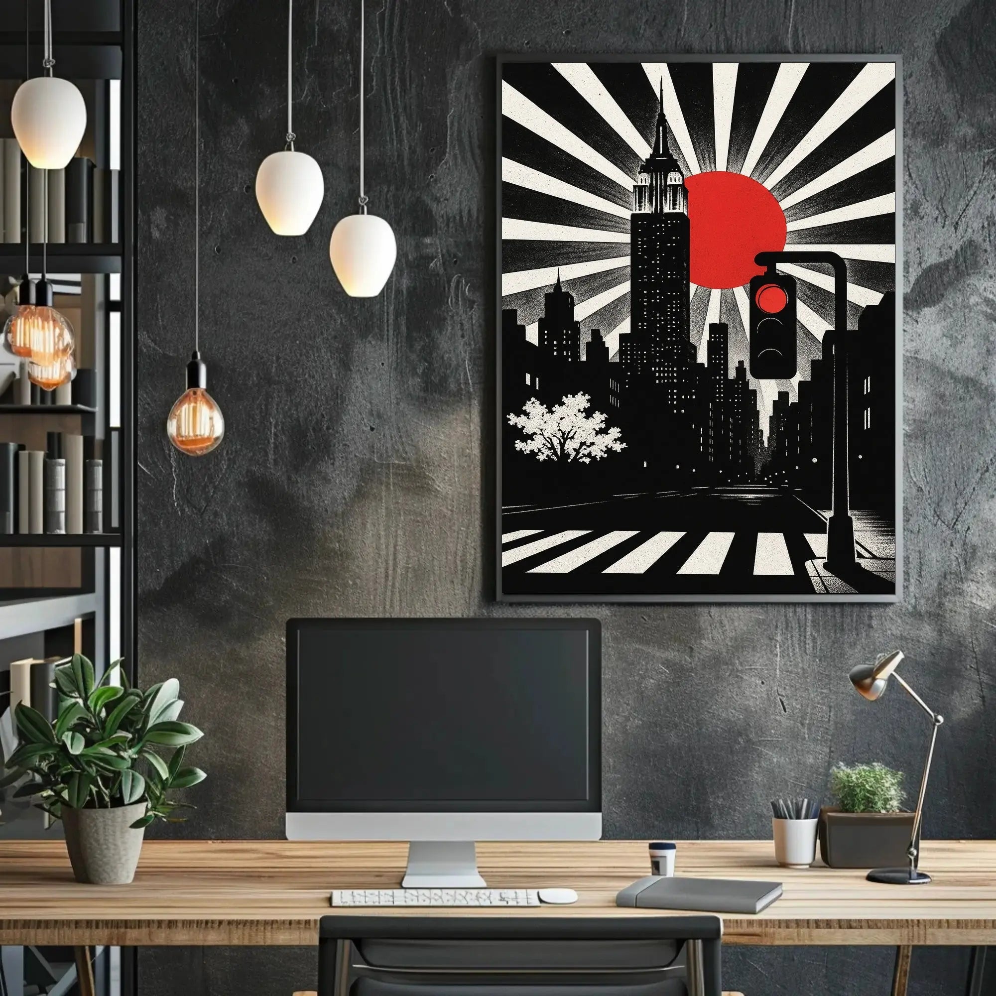 Modern Art Deco Urban Cityscape Poster PosterGoat