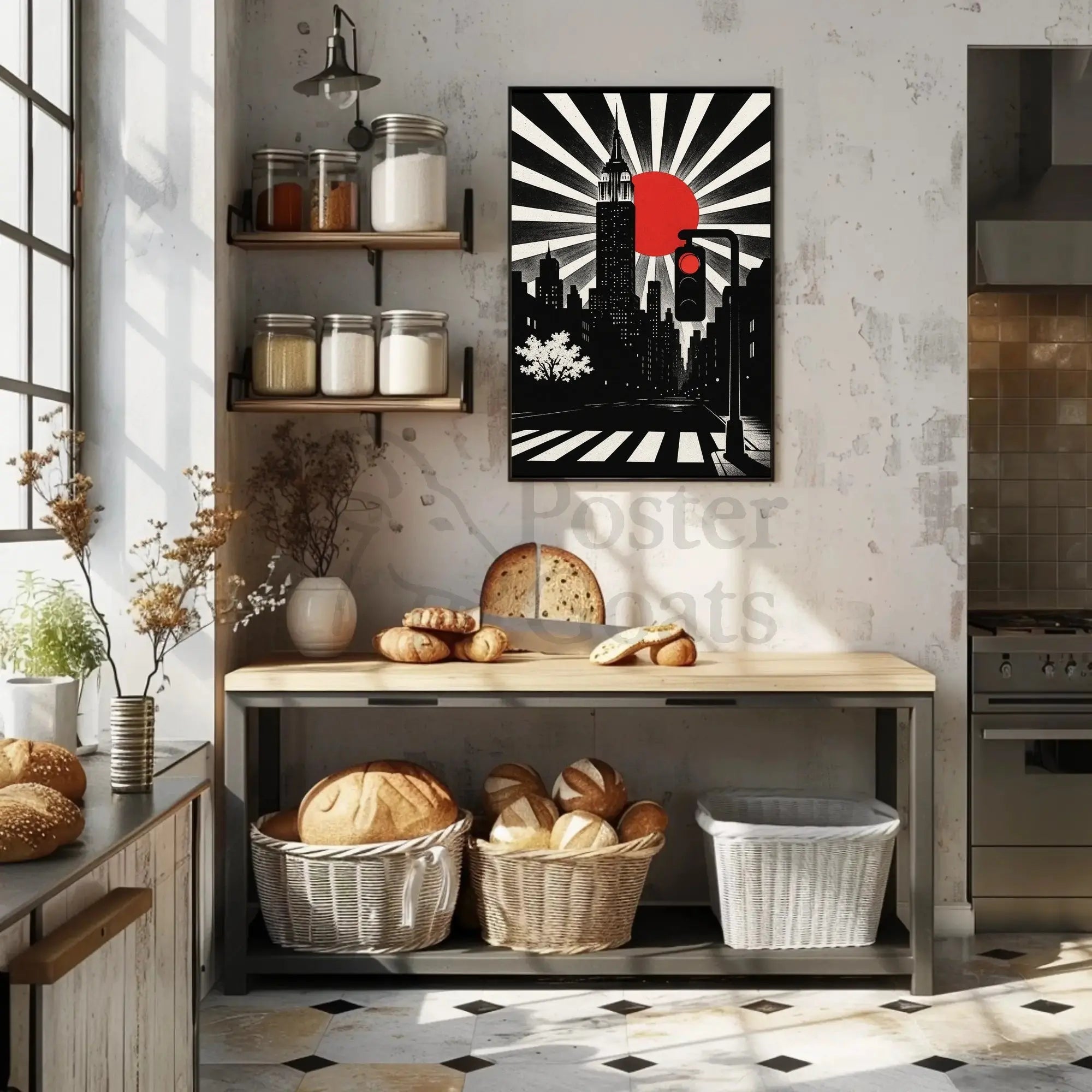 Modern Art Deco Urban Cityscape Poster PosterGoat