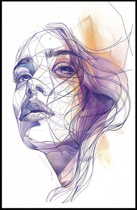Modern Artistic Woman's Face Abstract or Artistic Poster PosterGoat