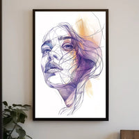 Modern Artistic Woman's Face Abstract or Artistic Poster PosterGoat