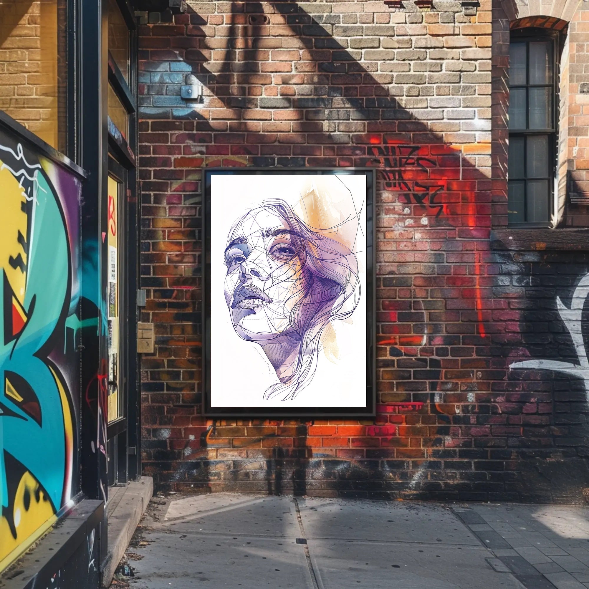Modern Artistic Woman's Face Abstract or Artistic Poster PosterGoat