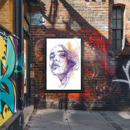 Modern Artistic Woman's Face Abstract or Artistic Poster PosterGoat