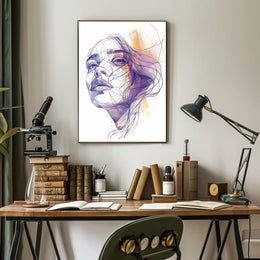Modern Artistic Woman's Face Abstract or Artistic Poster PosterGoat