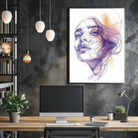 Modern Artistic Woman's Face Abstract or Artistic Poster PosterGoat