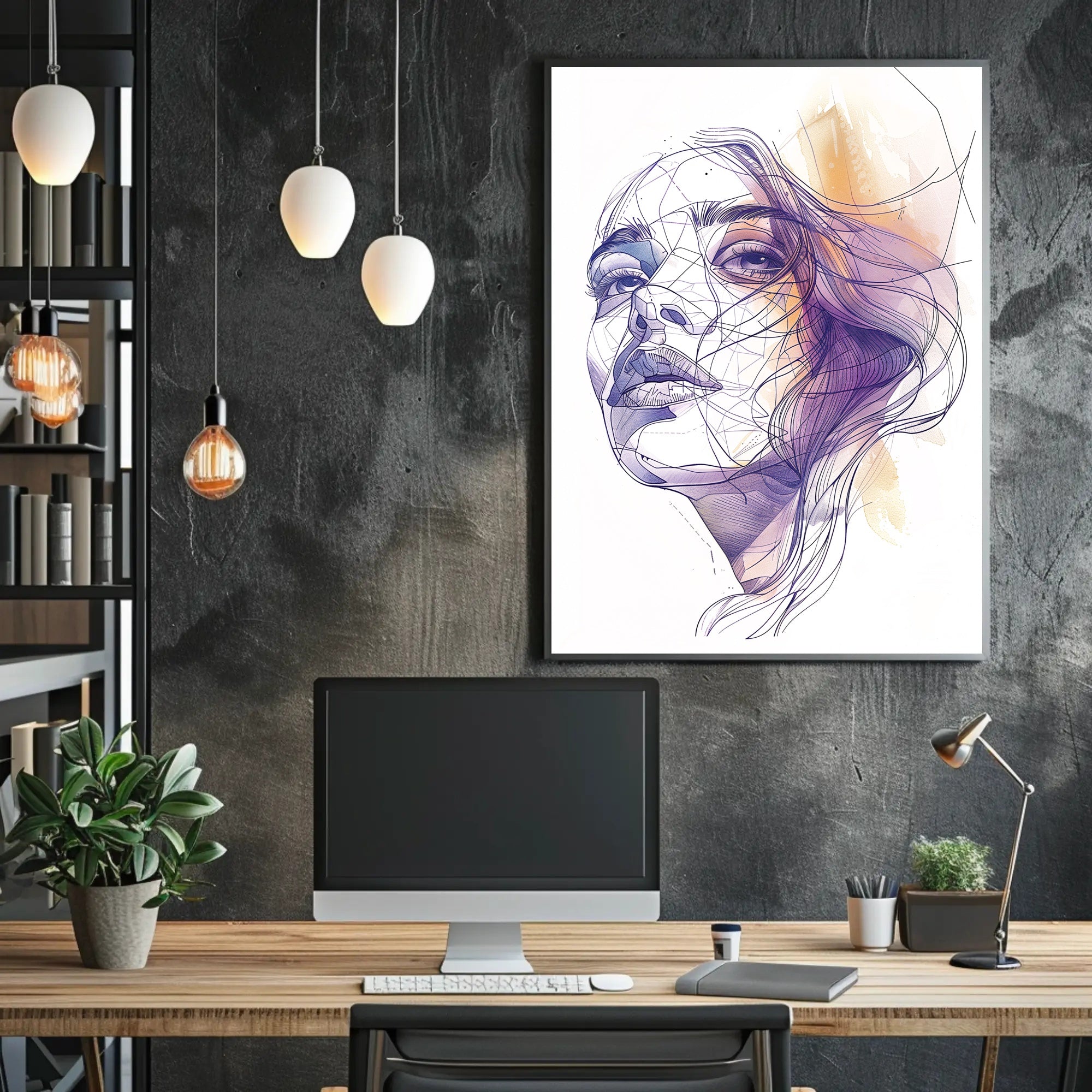 Modern Artistic Woman's Face Abstract or Artistic Poster PosterGoat