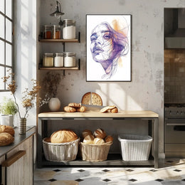 Modern Artistic Woman's Face Abstract or Artistic Poster PosterGoat